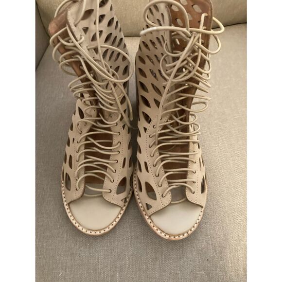Jeffrey Campbell laser cut lace up heels‎ - Picture 1 of 6